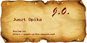 Juszt Opika névjegykártya